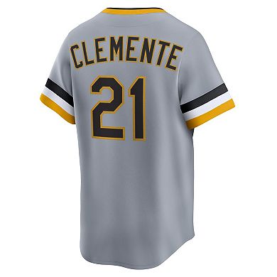 Men's Nike Roberto Clemente Gray Pittsburgh Pirates Throwback Cooperstown Collection Limited Jersey