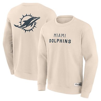 Men's Fanatics Cream Miami Dolphins Elements Future Ground Lettering Pullover Sweatshirt