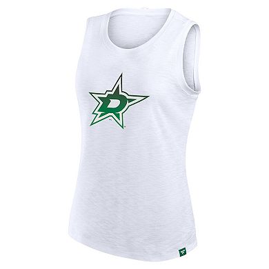 Women's Fanatics White Dallas Stars Slub Tank Top