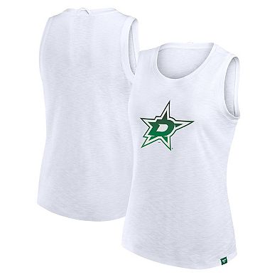 Women's Fanatics White Dallas Stars Slub Tank Top