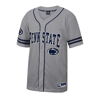 Men's Colosseum Gray Penn State Nittany Lions Free Spirited Baseball Jersey