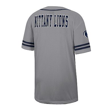 Men's Colosseum Gray Penn State Nittany Lions Free Spirited Baseball Jersey