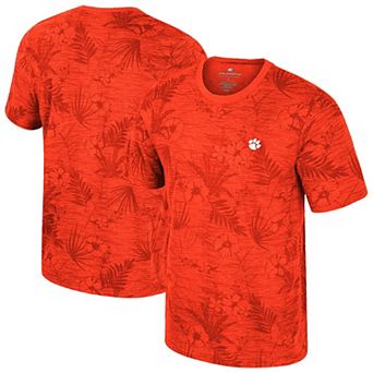 Men's Colosseum Orange Clemson Tigers Floral Printed T-Shirt