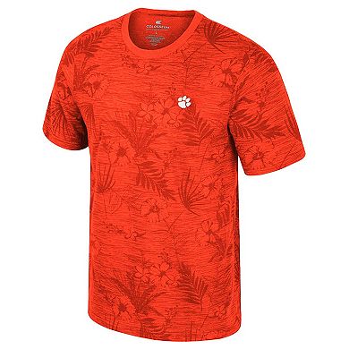 Men's Colosseum Orange Clemson Tigers Floral Printed T-Shirt