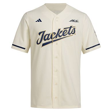 Men's adidas Cream Georgia Tech Yellow Jackets Replica Baseball Jersey