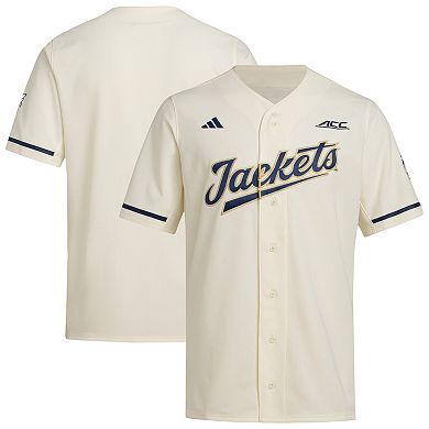 Men's adidas Cream Georgia Tech Yellow Jackets Replica Baseball Jersey