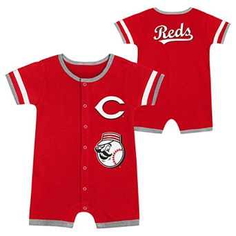 Infant Red Cincinnati Reds Double Hit Coverall 2 pc Set