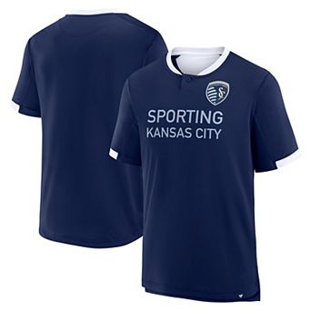 Men's Fanatics Navy Sporting Kansas City Stoppage Time Striker T-Shirt