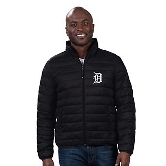 Men's G-III Sports by Carl Banks Black Detroit Tigers Packable Neck Pillow Full-Zip Puffer Jacket