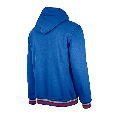 Men's New Era Royal Philadelphia 76ers Throwback Vintage Pullover Hoodie