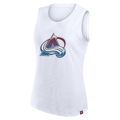 Women's Fanatics White Colorado Avalanche Slub Tank Top