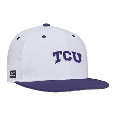 Men's Nike White TCU Horned Frogs On-Field Baseball Performance Fitted Hat