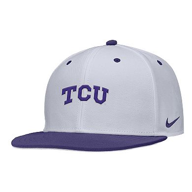 Men's Nike White TCU Horned Frogs On-Field Baseball Performance Fitted Hat