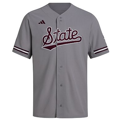 Men's adidas Gray Mississippi State Bulldogs Replica Baseball Jersey