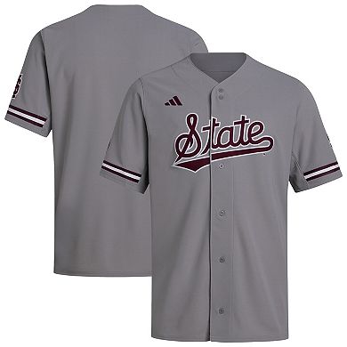 Men's adidas Gray Mississippi State Bulldogs Replica Baseball Jersey