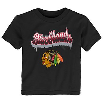 Toddler Black Chicago Blackhawks Bubbly Script T-Shirt