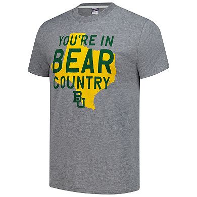 Unisex Charlie Hustle Heather Gray Baylor Bears Bear Country Tri-Blend T-Shirt