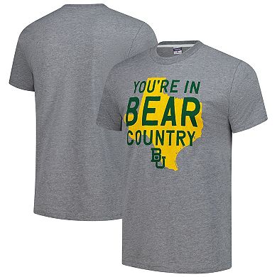 Unisex Charlie Hustle Heather Gray Baylor Bears Bear Country Tri-Blend T-Shirt