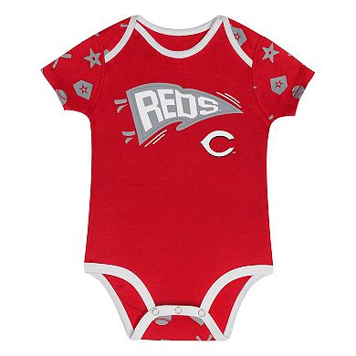 Infant Red Cincinnati Reds On Deck 2-Piece Diaper Cover Set