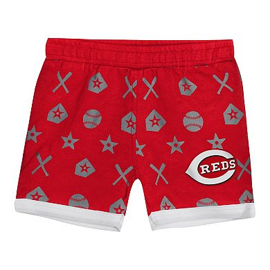 Infant Red Cincinnati Reds On Deck 2-Piece Diaper Cover Set