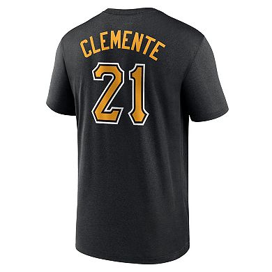 Men's Nike Roberto Clemente Black Pittsburgh Pirates Legend Name and Number Home T-Shirt