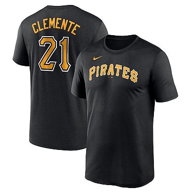 Men's Nike Roberto Clemente Black Pittsburgh Pirates Legend Name and Number Home T-Shirt
