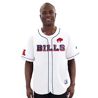 Men's Starter White Buffalo Bills Relay Vintage Full-Button Baseball Jersey