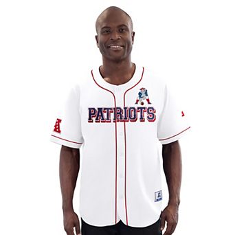 Men's Starter White New England Patriots Relay Vintage Full-Button Baseball Jersey