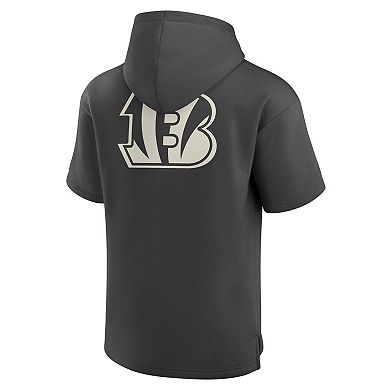Men's Fanatics Charcoal Cincinnati Bengals Elements Future Ground Lettering Short Sleeve Pullover Hoodie