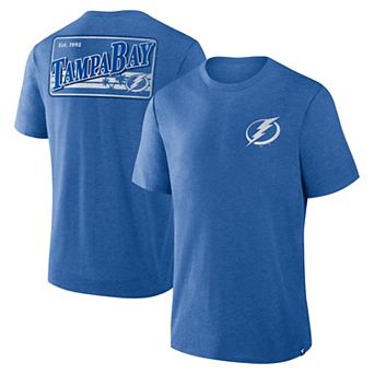 Men's Fanatics Heather Blue Tampa Bay Lightning Fan Lanes Tri-Blend T-Shirt