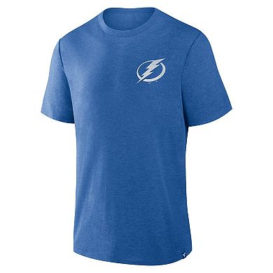 Men's Fanatics Heather Blue Tampa Bay Lightning Fan Lanes Tri-Blend T-Shirt