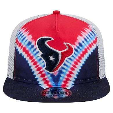 Men's New Era Red/Navy Houston Texans Throwback Dye Golfer Snapback Hat