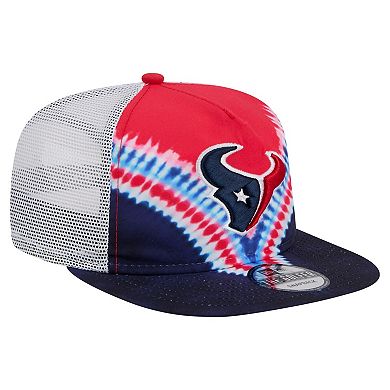Men's New Era Red/Navy Houston Texans Throwback Dye Golfer Snapback Hat
