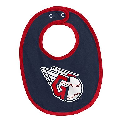 Newborn & Infant Cleveland Guardians Tied Up Bodysuit, Bib & Bootie Set