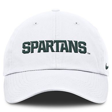 Men's Nike White Michigan State Spartans Core Club Mascot Wordmark Adjustable Hat