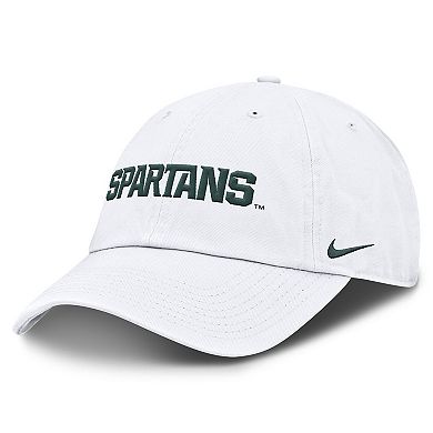 Men's Nike White Michigan State Spartans Core Club Mascot Wordmark Adjustable Hat
