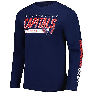 Men's Fanatics Navy Washington Capitals Long Sleeve T-Shirt