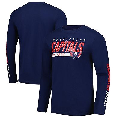 Men's Fanatics Navy Washington Capitals Long Sleeve T-Shirt