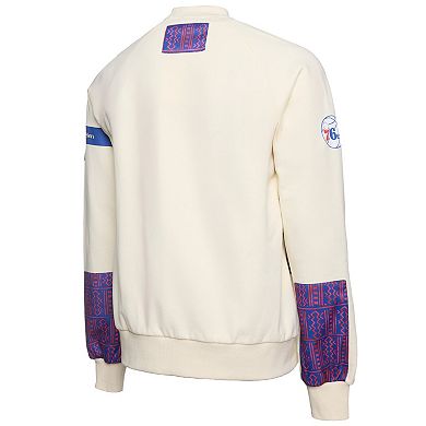 Men's NBA x Two Hype Cream Philadelphia 76ers Culture & Hoops Collection Premium Pullover Sweatshirt