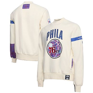 Men's NBA x Two Hype Cream Philadelphia 76ers Culture & Hoops Collection Premium Pullover Sweatshirt