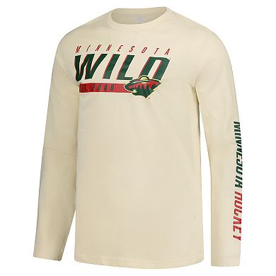 Men's Fanatics Cream Minnesota Wild Long Sleeve T-Shirt
