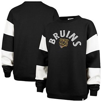 Women's '47 Black Boston Bruins Eephus Barred Pullover Sweatshirt