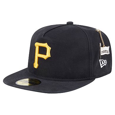 Men's New Era Black Pittsburgh Pirates Championship Side Flag A-Frame 59FIFTY Fitted Hat