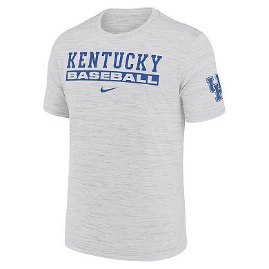 Men's Nike Ash Kentucky Wildcats Velocity Baseball Wordmark Stack Dri-FIT T-Shirt