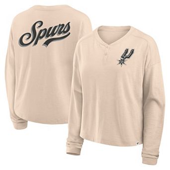 Women's Fanatics Natural San Antonio Spurs Boxed Out Drop Fashion Long Sleeve T-Shirt