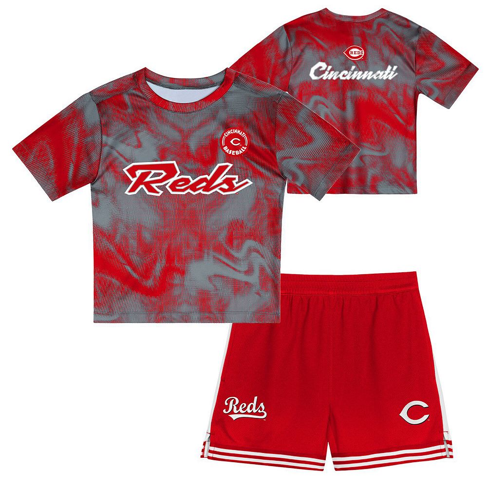 Toddler Gray/Red Cincinnati Reds Pinch Hitter Infielder T-Shirt ...