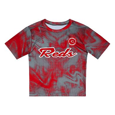 Toddler Gray/Red Cincinnati Reds Pinch Hitter Infielder T-Shirt & Shorts Set