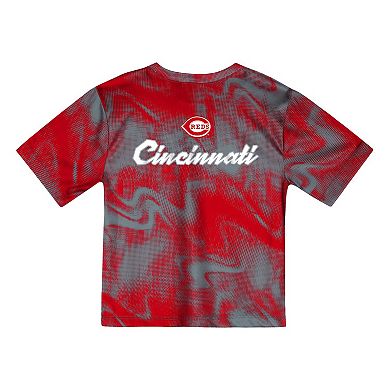Toddler Gray/Red Cincinnati Reds Pinch Hitter Infielder T-Shirt & Shorts Set