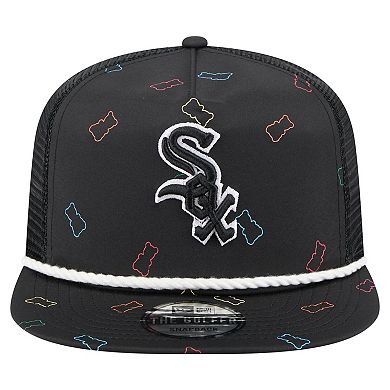 Men's New Era Black Chicago White Sox Gummy Golfer Trucker Adjustable Hat