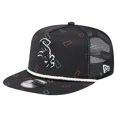 Men's New Era Black Chicago White Sox Gummy Golfer Trucker Adjustable Hat